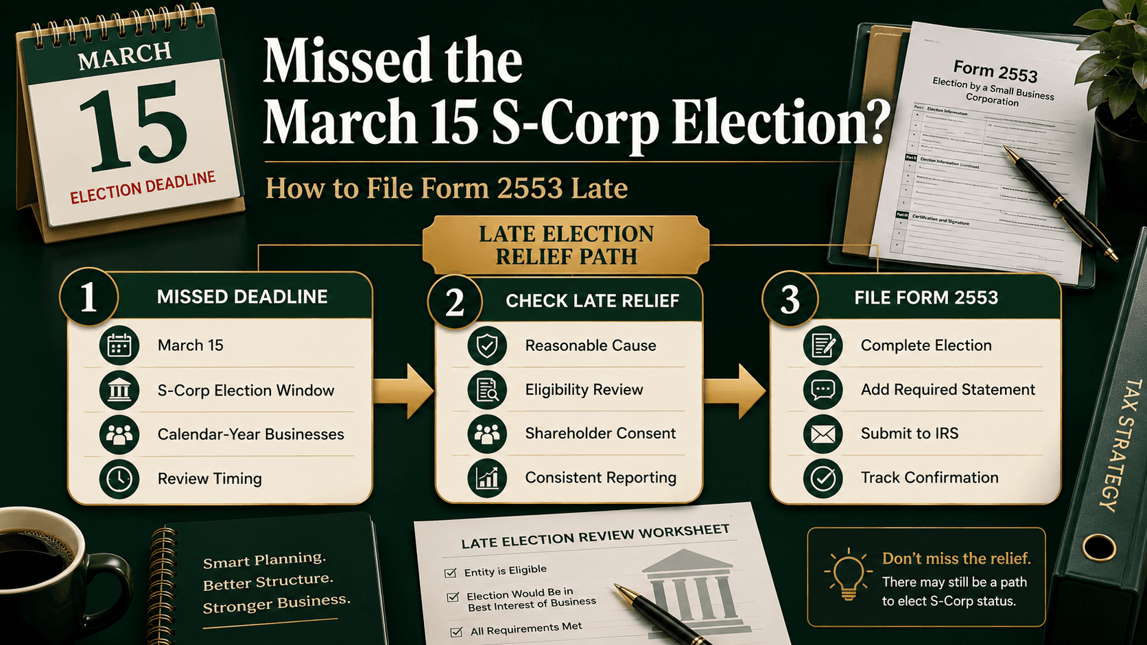 Missed the March 15 S-Corp Election? How to File Form 2553 Late