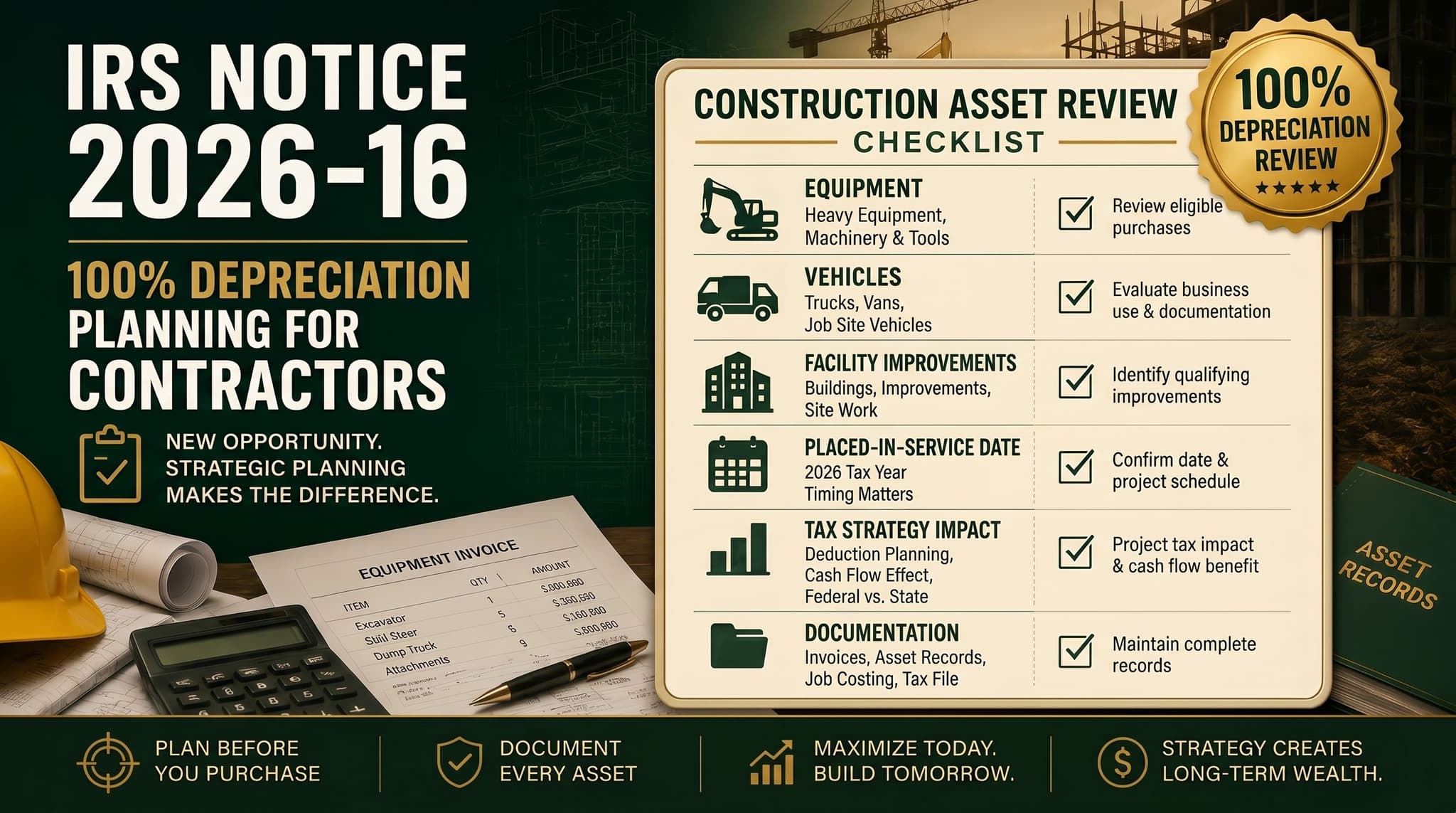 IRS Notice 2026-16: 100% Depreciation Is Now Reality for Construction