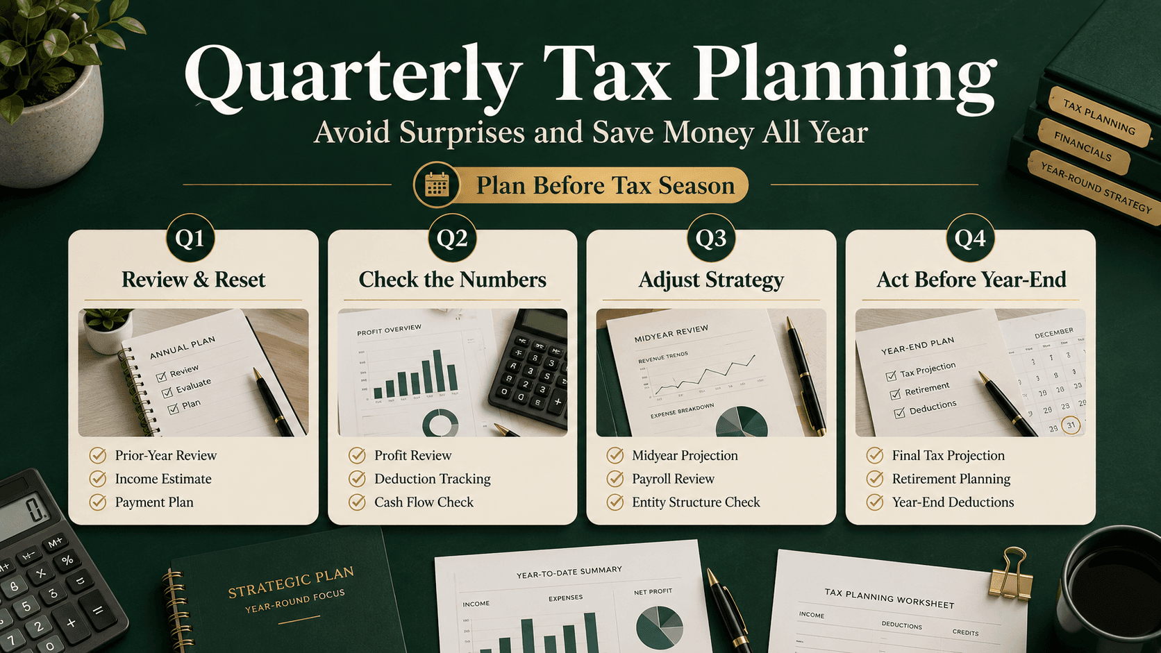 Quarterly Tax Planning: Avoid Surprises and Save Money All Year